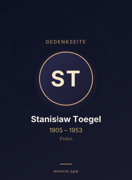 Gedenkportrait von Stanisław Toegel