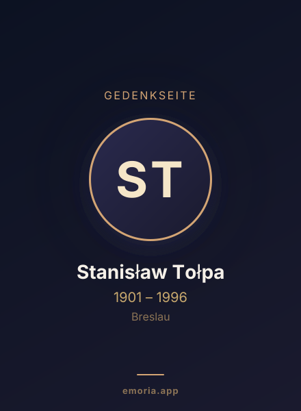 Gedenkportrait von Stanisław Tołpa