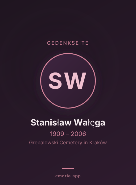 Gedenkportrait von Stanisław Wałęga