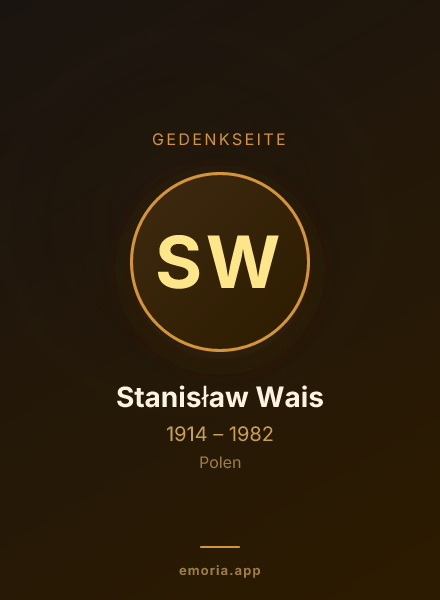 Gedenkportrait von Stanisław Wais