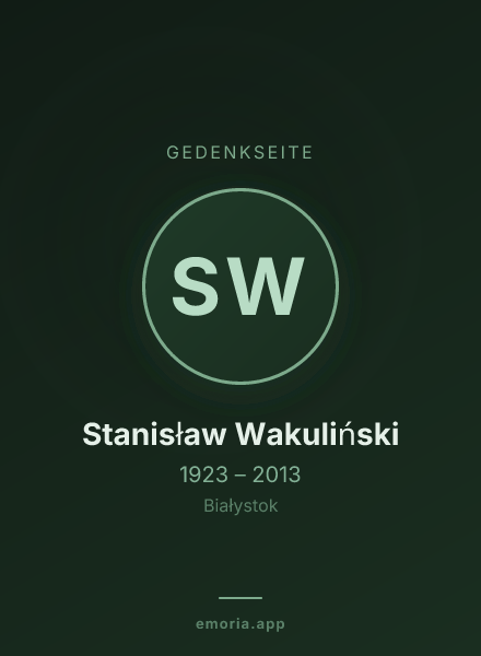 Gedenkportrait von Stanisław Wakuliński