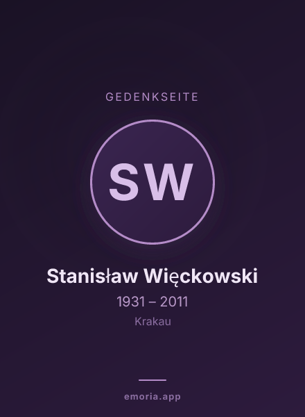 Gedenkportrait von Stanisław  Więckowski