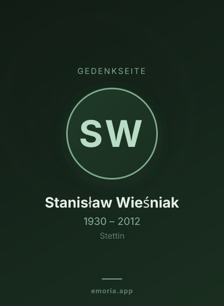 Gedenkportrait von Stanisław Wieśniak