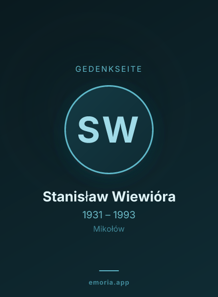 Gedenkportrait von Stanisław Wiewióra