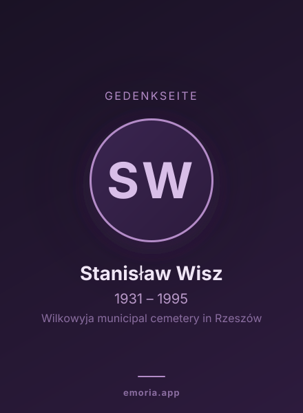 Gedenkportrait von Stanisław Wisz
