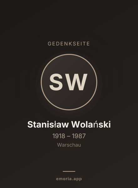 Gedenkportrait von Stanisław Wolański