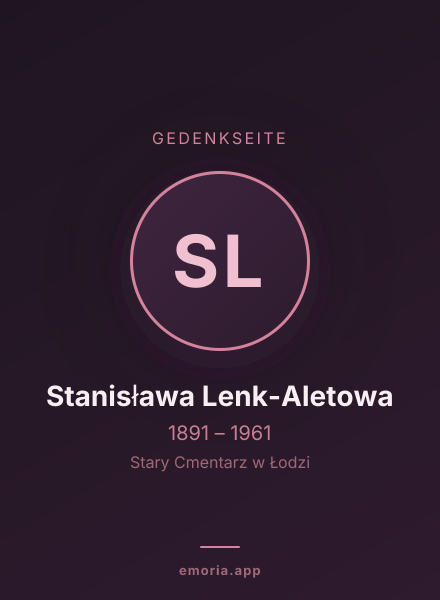 Gedenkportrait von Stanisława Lenk-Aletowa