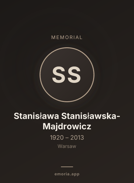 Memorial portrait of Stanisława Stanisławska-Majdrowicz