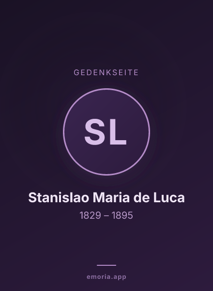 Gedenkportrait von Stanislao Maria de Luca