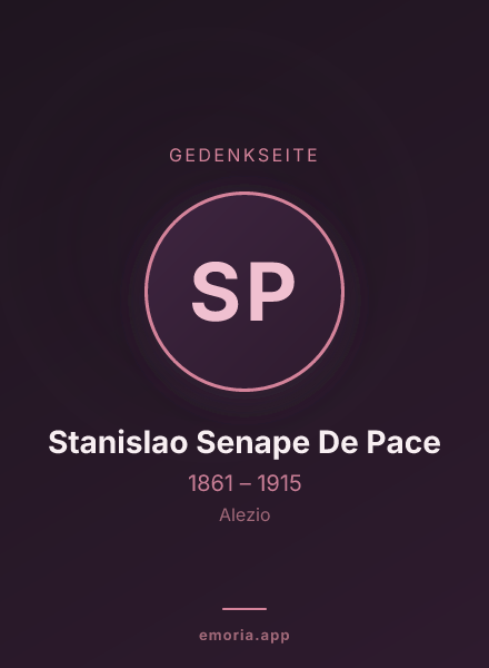 Gedenkportrait von Stanislao Senape De Pace