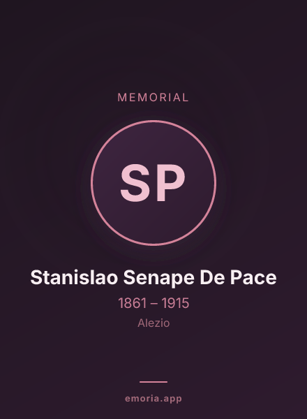 Memorial portrait of Stanislao Senape De Pace