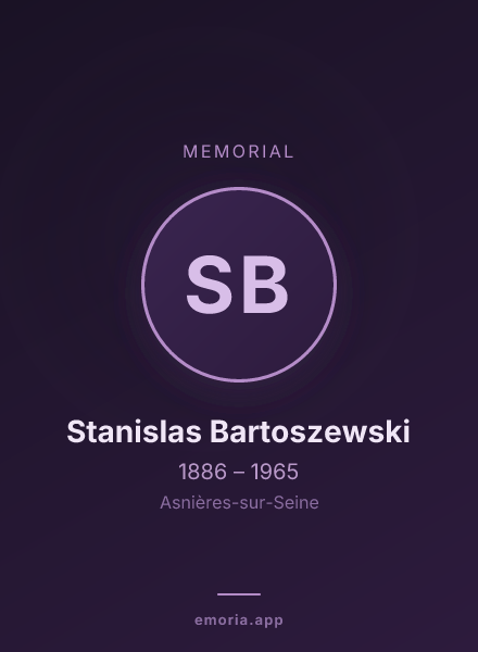 Memorial portrait of Stanislas Bartoszewski