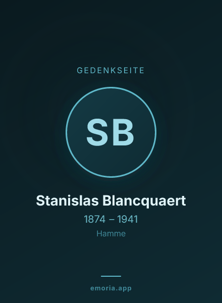 Gedenkportrait von Stanislas Blancquaert