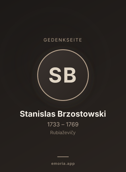 Gedenkportrait von Stanislas Brzostowski