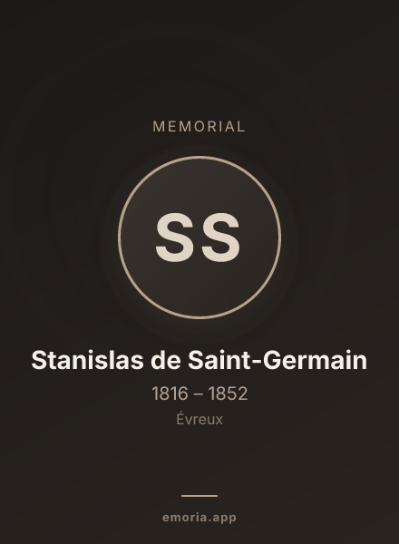 Memorial portrait of Stanislas de Saint-Germain