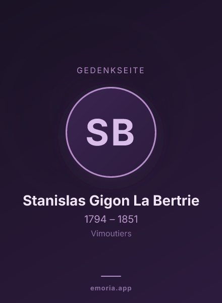 Gedenkportrait von Stanislas Gigon La Bertrie