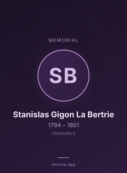 Memorial portrait of Stanislas Gigon La Bertrie