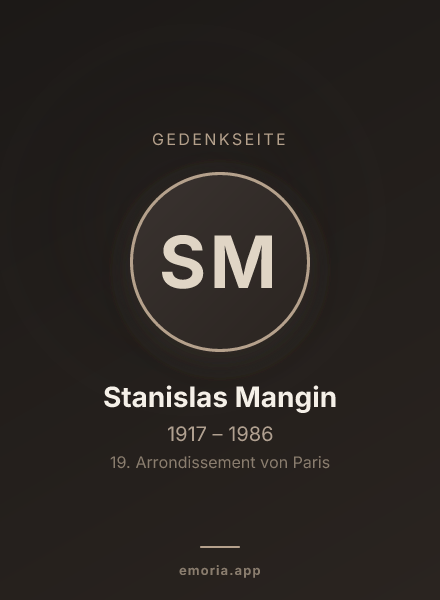 Gedenkportrait von Stanislas Mangin
