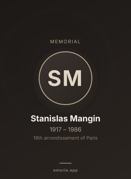 Memorial portrait of Stanislas Mangin