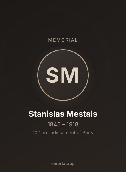 Memorial portrait of Stanislas Mestais