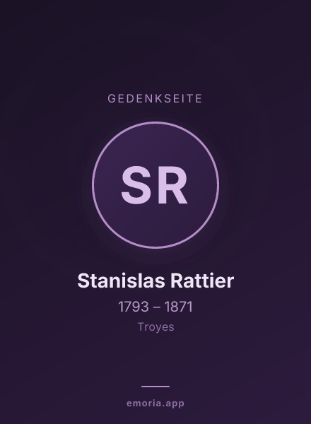Gedenkportrait von Stanislas Rattier