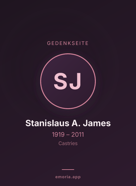 Gedenkportrait von Stanislaus A. James
