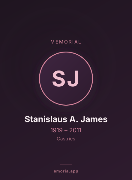 Memorial portrait of Stanislaus A. James