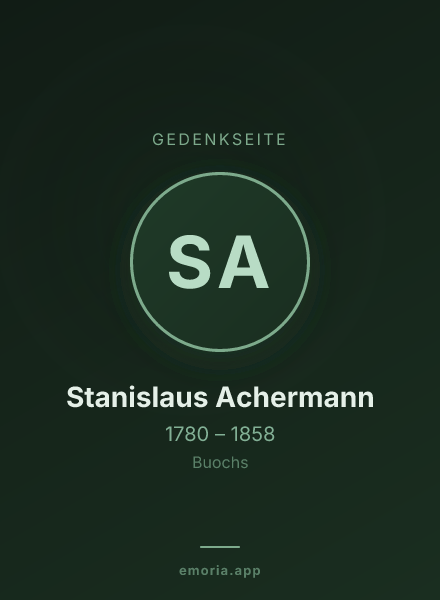 Gedenkportrait von Stanislaus Achermann