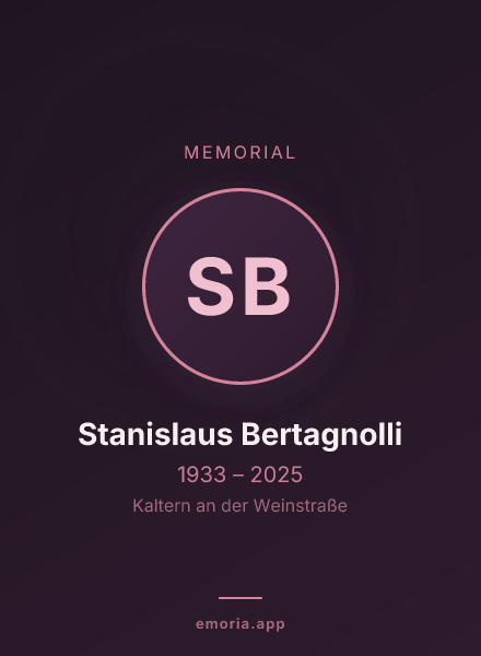 Memorial portrait of Stanislaus Bertagnolli