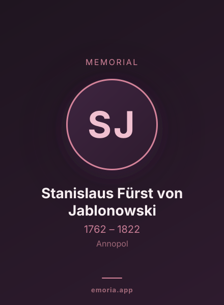 Memorial portrait of Stanislaus Fürst von Jablonowski
