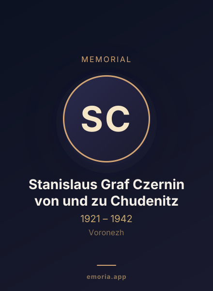 Memorial portrait of Stanislaus Graf Czernin von und zu Chudenitz