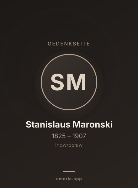 Gedenkportrait von Stanislaus Maronski