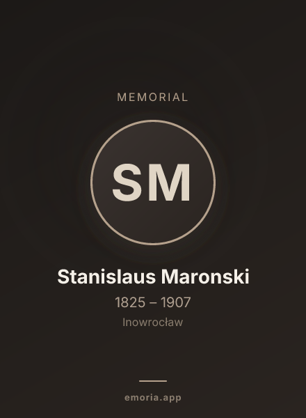 Memorial portrait of Stanislaus Maronski