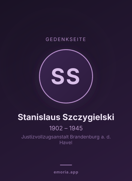 Gedenkportrait von Stanislaus Szczygielski