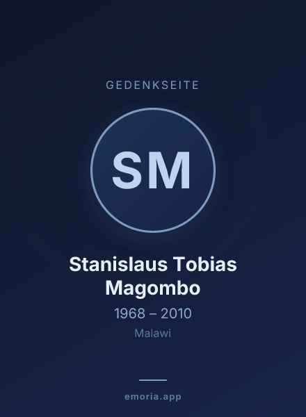 Gedenkportrait von Stanislaus Tobias Magombo