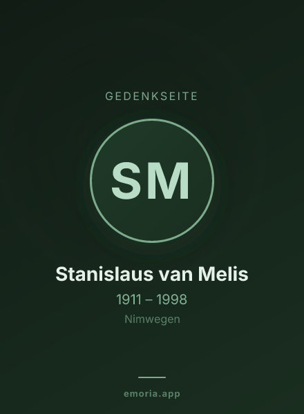 Gedenkportrait von Stanislaus van Melis