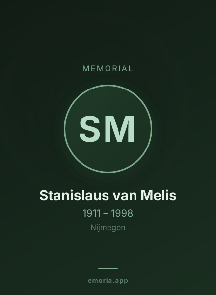 Memorial portrait of Stanislaus van Melis