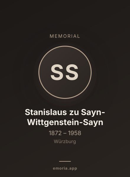 Memorial portrait of Stanislaus zu Sayn-Wittgenstein-Sayn
