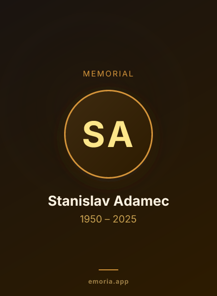 Memorial portrait of Stanislav Adamec