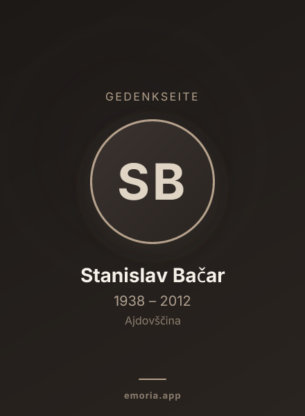 Gedenkportrait von Stanislav Bačar