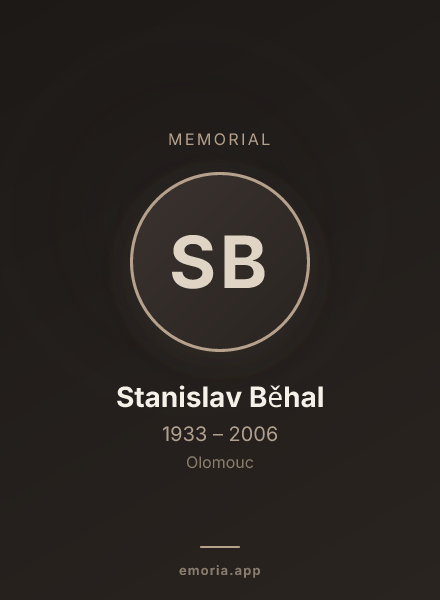 Memorial portrait of Stanislav Běhal