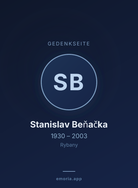 Gedenkportrait von Stanislav Beňačka