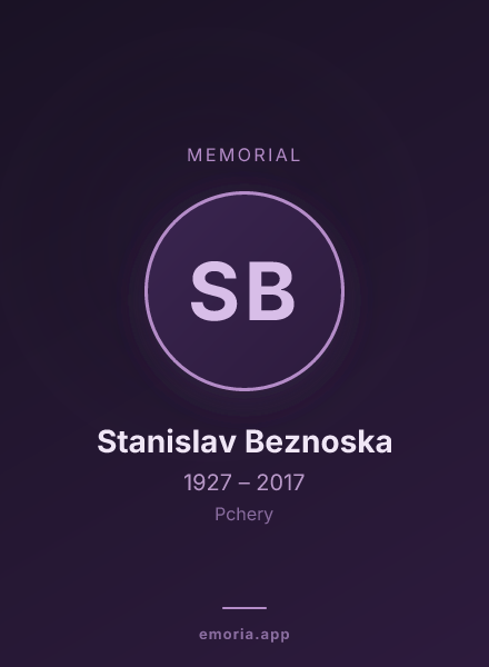Memorial portrait of Stanislav Beznoska