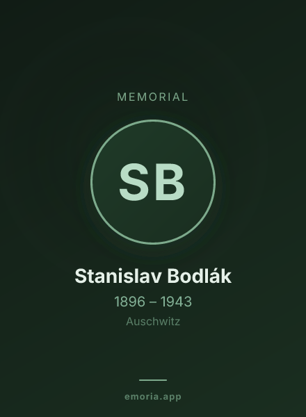 Memorial portrait of Stanislav Bodlák