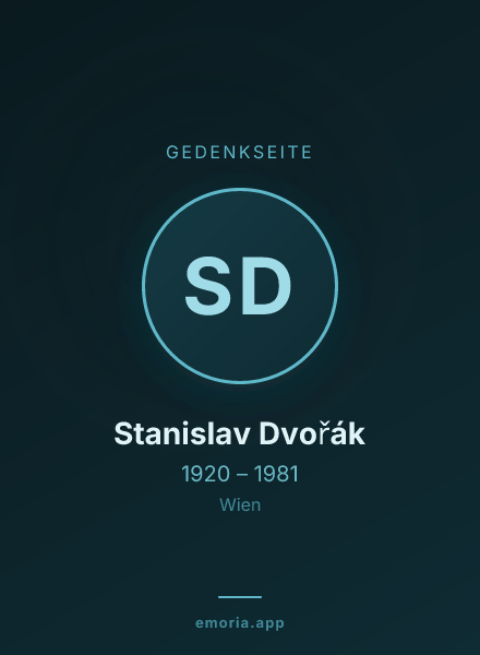 Gedenkportrait von Stanislav Dvořák