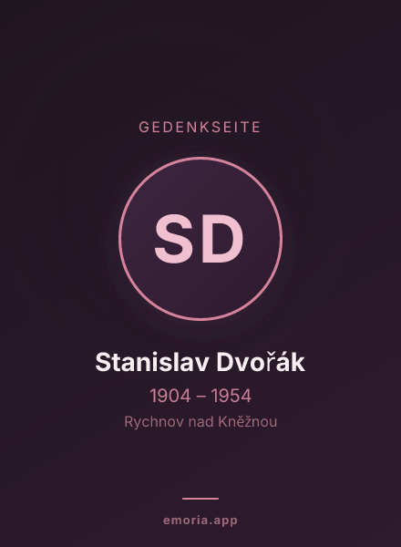 Gedenkportrait von Stanislav Dvořák