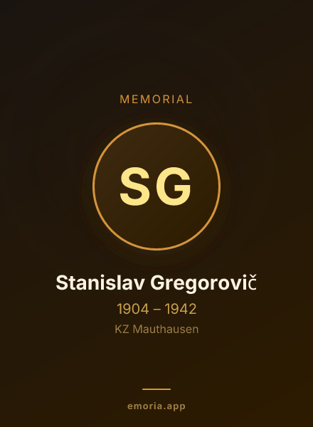 Memorial portrait of Stanislav Gregorovič