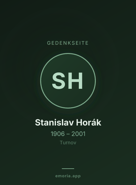 Gedenkportrait von Stanislav Horák