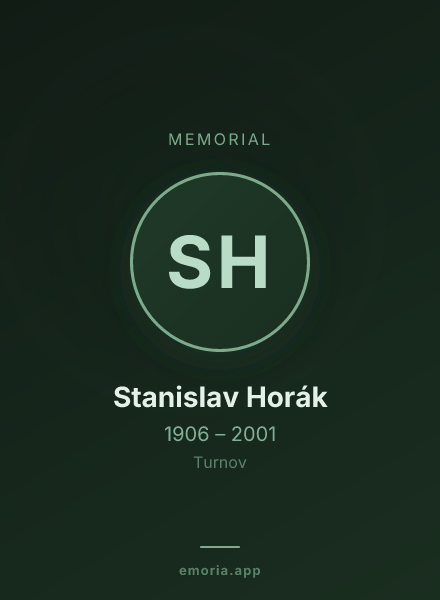 Memorial portrait of Stanislav Horák