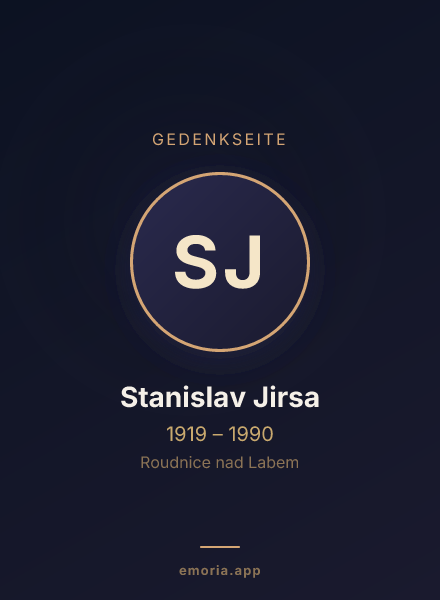 Gedenkportrait von Stanislav Jirsa